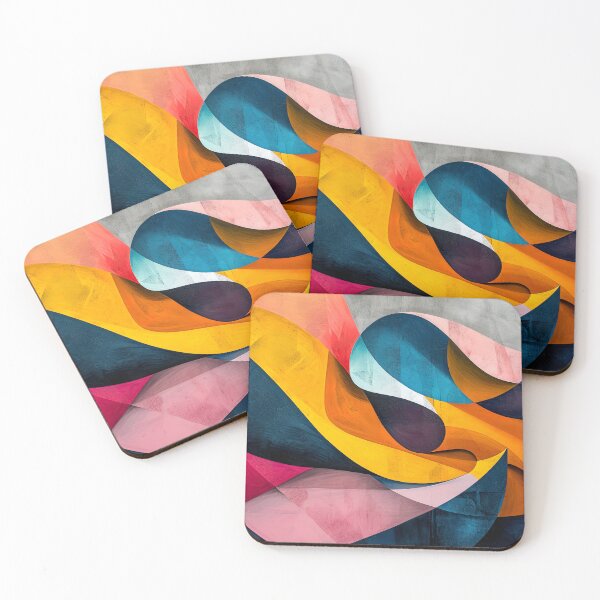 Item preview, colorful abstract dynamic shapes designed and sold by ururuty.