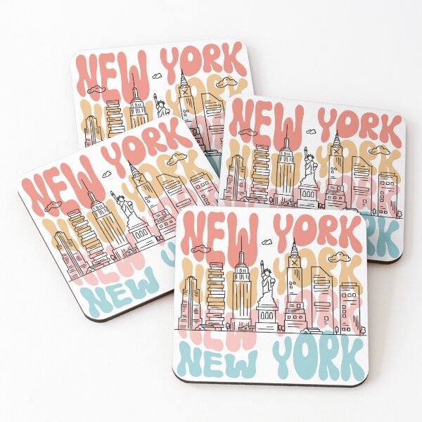 Item preview, Wavy New York Text with the NYC Skyline designed and sold by StatewearLLC.