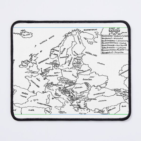 Item preview, Kort af Evropu / Map of Europe (Icelandic) designed and sold by SkolaNobu.