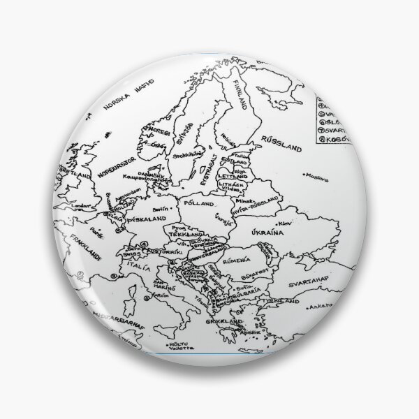 Item preview, Kort af Evropu / Map of Europe (Icelandic) designed and sold by SkolaNobu.