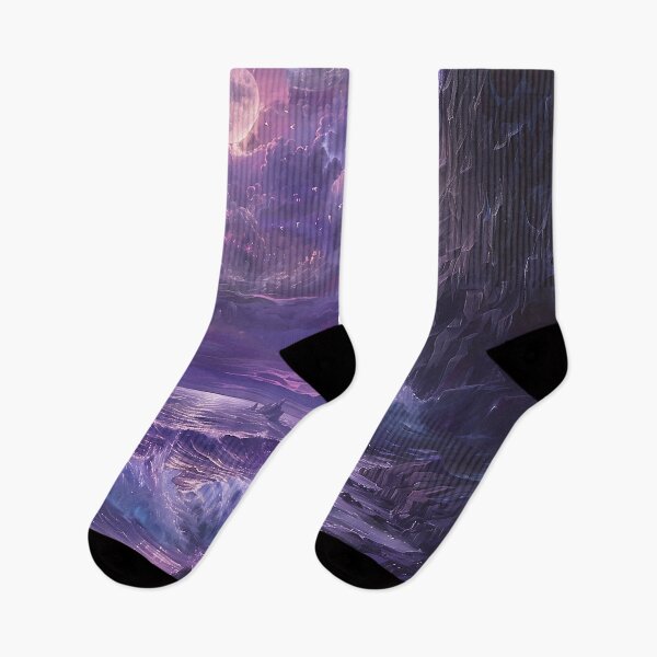 Item preview, Enchanting Moonlit Seascape in Purple designed and sold by kalyssa44.