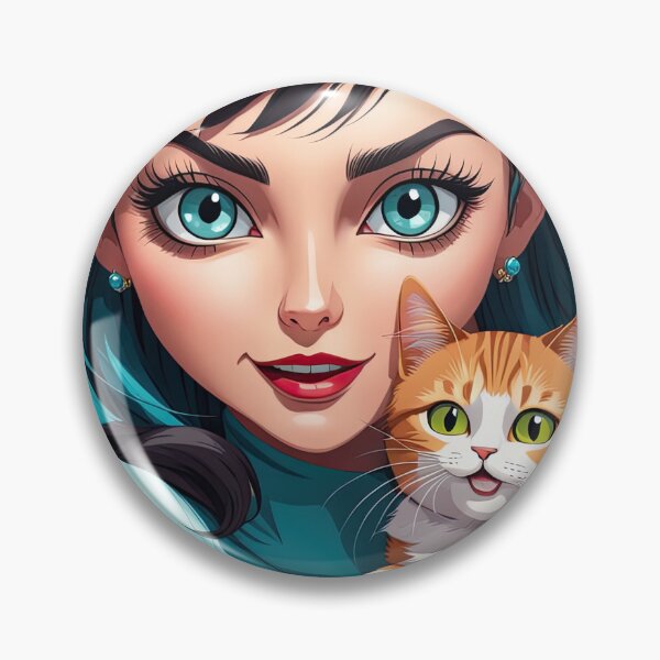 Item preview, Crazy Girl and Cat - 4 designed and sold by cyberartstudiox.
