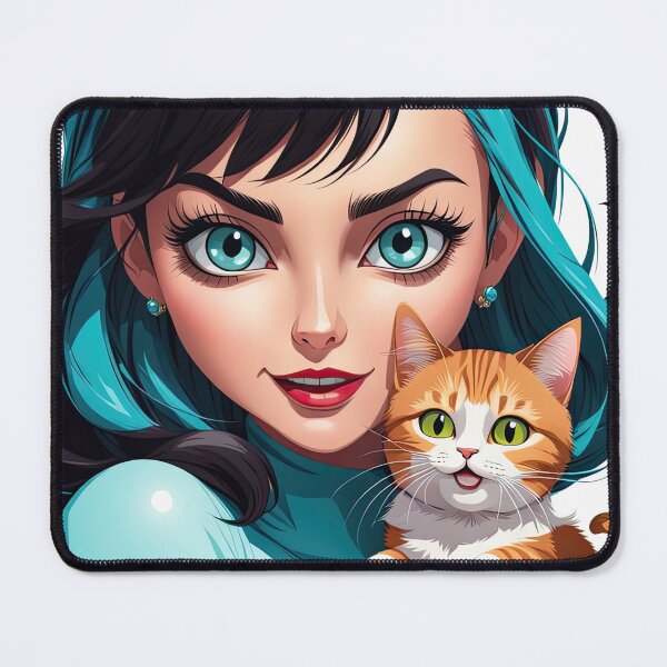 Item preview, Crazy Girl and Cat - 4 designed and sold by cyberartstudiox.