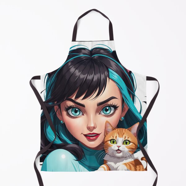 Item preview, Crazy Girl and Cat - 4 designed and sold by cyberartstudiox.