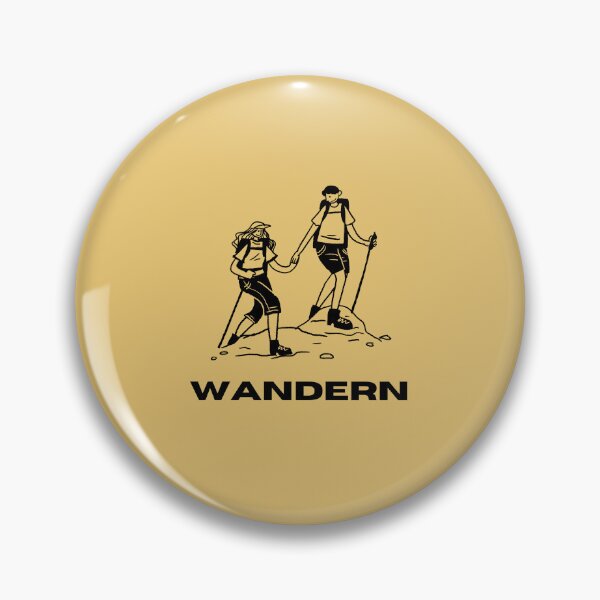 Item preview, Wandern | Illustration of a Couple Hiking | Yellow Background designed and sold by RM-Journey.