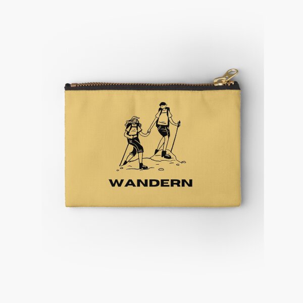 Item preview, Wandern | Illustration of a Couple Hiking | Yellow Background designed and sold by RM-Journey.