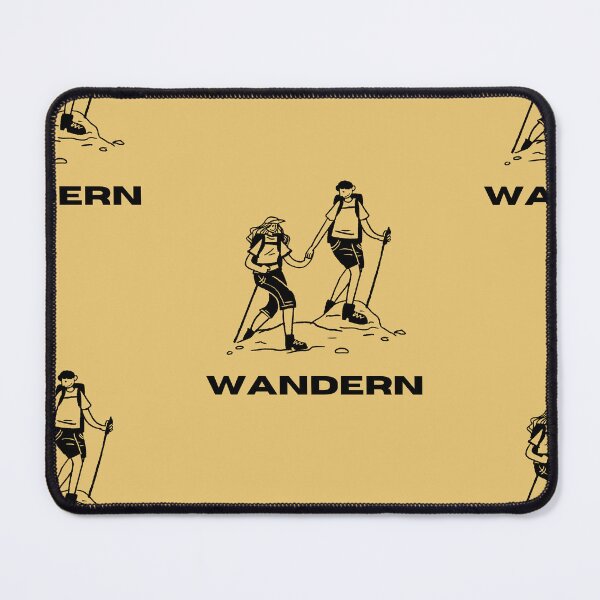 Item preview, Wandern | Illustration of a Couple Hiking | Yellow Background designed and sold by RM-Journey.