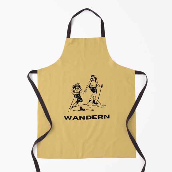 Item preview, Wandern | Illustration of a Couple Hiking | Yellow Background designed and sold by RM-Journey.