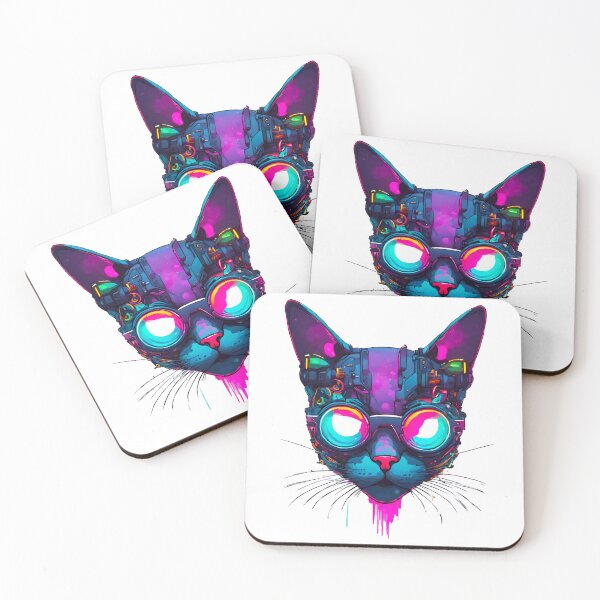 Item preview, Neon Neko: Cyberpunk Cat Elegance 3 designed and sold by Tom-Johnson.