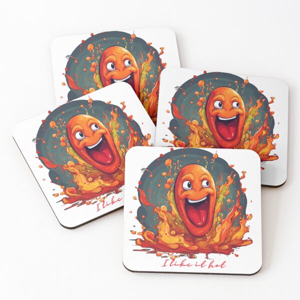 Item preview, Funny cartoon chilli character - "I like it hot" designed and sold by PrettyPinkSkies.