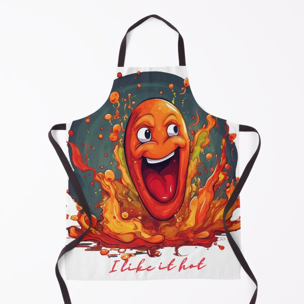 Item preview, Funny cartoon chilli character - "I like it hot" designed and sold by PrettyPinkSkies.