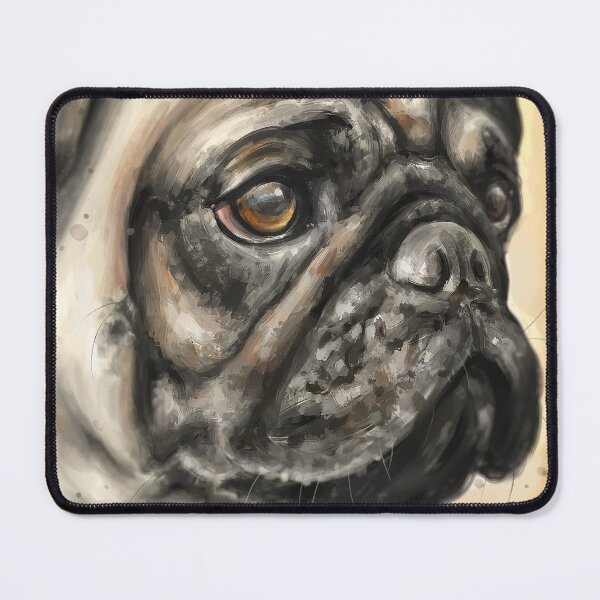 Item preview, Contemporary Painting of a Pug with Big Gorgeous Eyes on Light Background designed and sold by ibadishi.