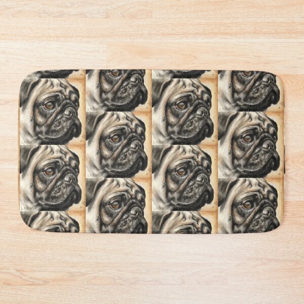 Item preview, Contemporary Painting of a Pug with Big Gorgeous Eyes on Light Background designed and sold by ibadishi.