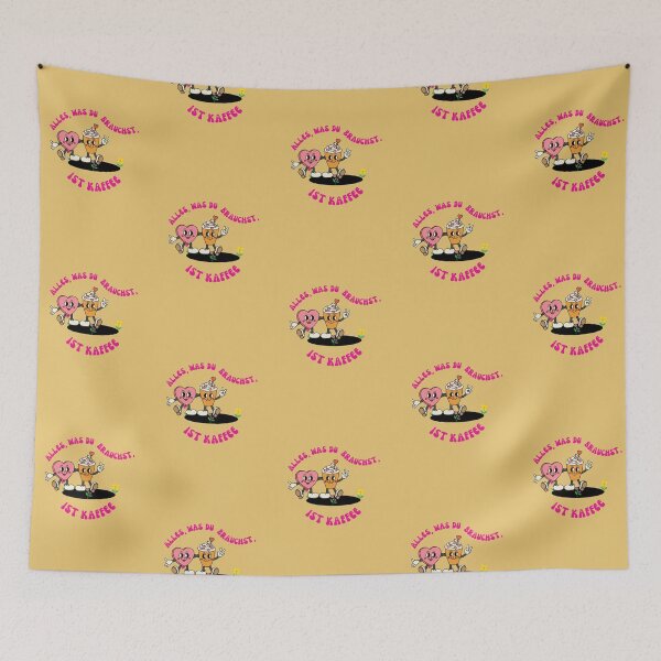 Item preview, Alles, was du brauchst, ist Kaffee | Cute Illustration | Yellow Background designed and sold by RM-Journey.