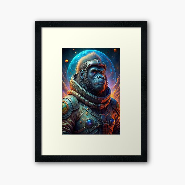 Vista previa del artículo con la obra «Un gorila vestido de astronauta», diseñado y vendido por hammzo.