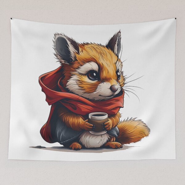 Item preview, French Elegance Fox Enjoying Espresso designed and sold by dungeonwarriors.