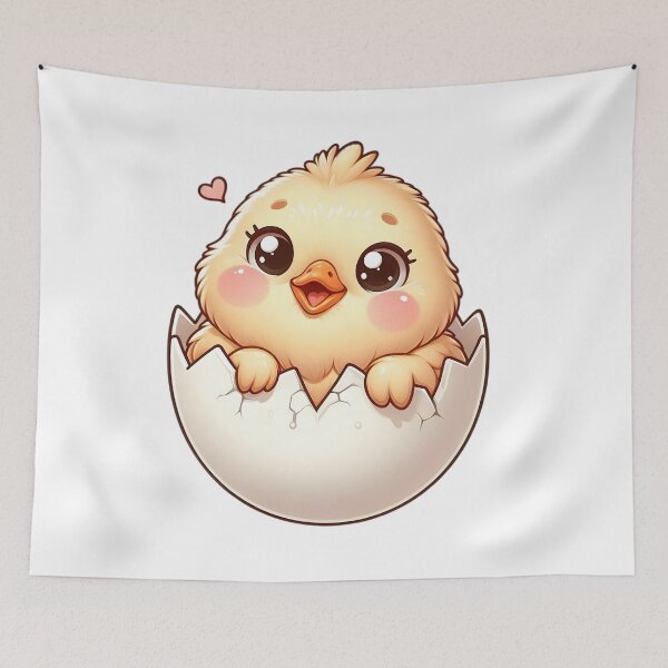 Item preview, Cute Chick Hatching From a Cracked Egg designed and sold by Delamoon.