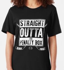 geradeaus aus der Strafbank | Eishockey-Shirt | Eishockey Geschenke | Hockey Bekleidung | Hockey Torwart | Hockeytrainer | Hockey-Mutter | Hockey Dad | Hockey ist Leben Slim Fit T-Shirt
