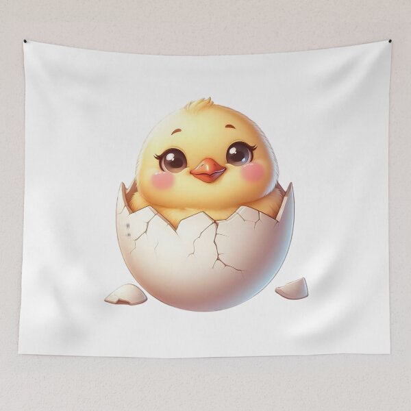 Item preview, Cute Chick Hatching From a Cracked Egg designed and sold by Delamoon.