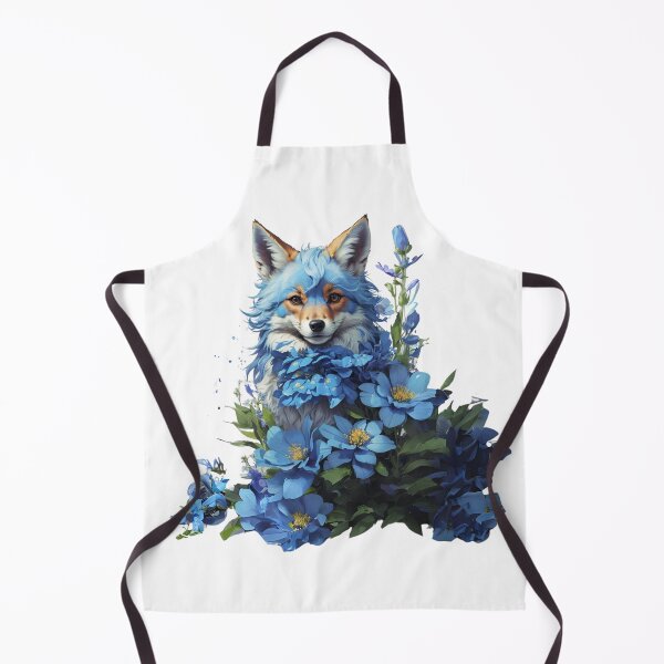 Item preview, Fox art, blue flowery fox,Fox Illustration designed and sold by PrintMystique.