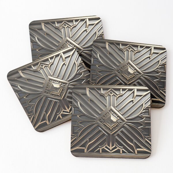 Item preview, SIlver Art Deco Design 068 designed and sold by fleesphotos.
