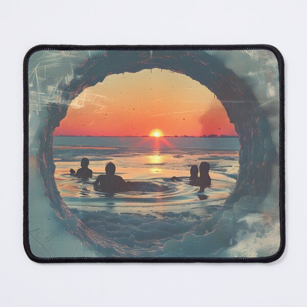 Item preview, Men in the freezing water – look through the ice designed and sold by Wildflow Creations.