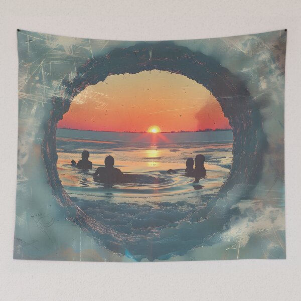 Item preview, Men in the freezing water – look through the ice designed and sold by Wildflow Creations.