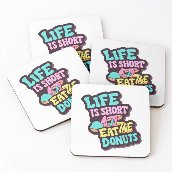 Item preview, Colorful Donuts Pop Art - Life Is Short, Eat the Donut designed and sold by NiftyWrx.