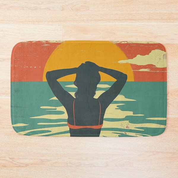 Item preview, Woman in the water – retro sunset designed and sold by Wildflow Creations.