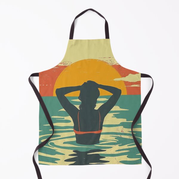 Item preview, Woman in the water – retro sunset designed and sold by Wildflow Creations.