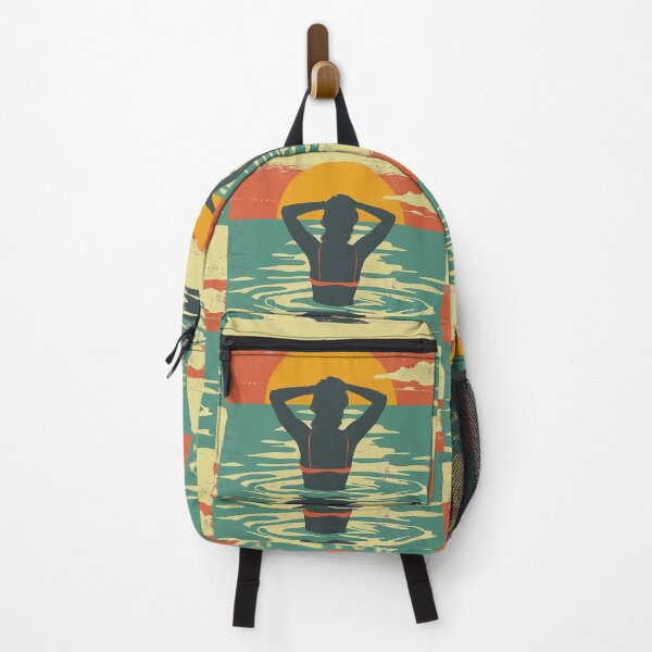 Item preview, Woman in the water – retro sunset designed and sold by Wildflow Creations.