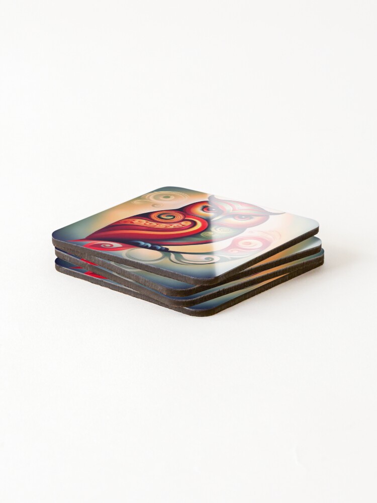 Thumbnail 4 of 5, Coasters (Set of 4), Sunset Swirl Watcher designed and sold by NesianUnity.