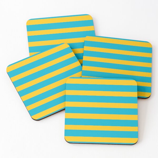 Item preview, Kazakhstan Flag Stripes, blue and yellow striped pattern designed and sold by patterncrow.