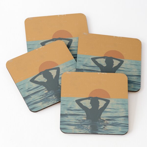 Item preview, Woman in the water – retro sunset 2 designed and sold by Wildflow Creations.