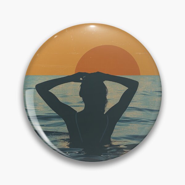 Item preview, Woman in the water – retro sunset 2 designed and sold by Wildflow Creations.