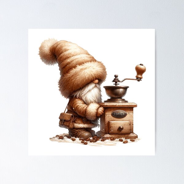 Item preview, Cute Coffee Lover Gnome designed and sold by Magnuna.