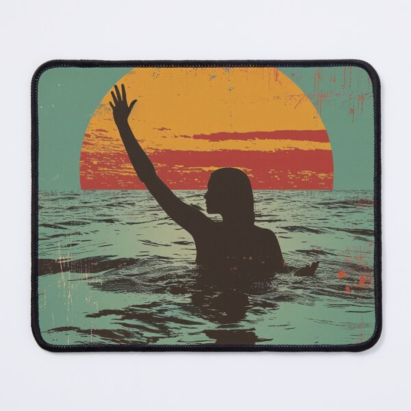 Item preview, Woman in the water – retro sunset 3 designed and sold by Wildflow Creations.