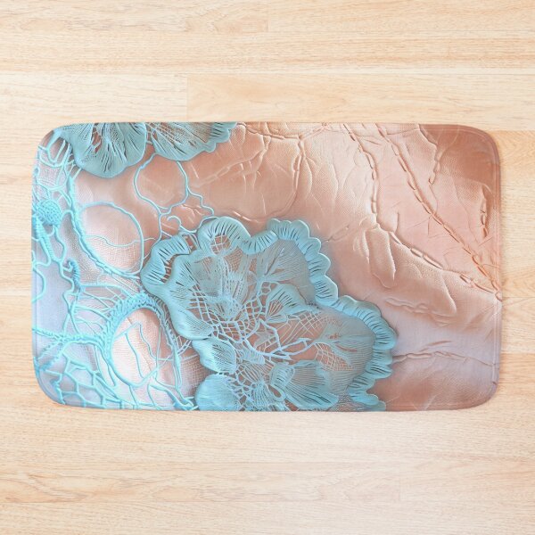 Item preview, Peach fuzz leather texture and pastel blue lace designed and sold by Fantasyplus.
