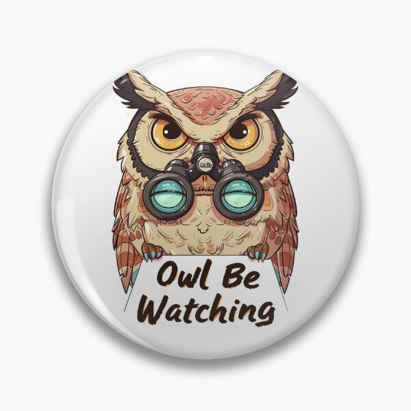 Item preview, Owl Be Watching - Vigilant Owl with Binoculars designed and sold by Liseri.