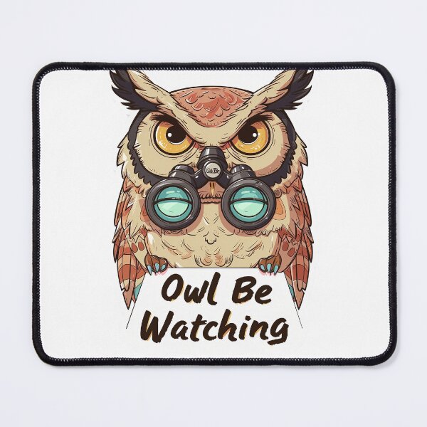 Item preview, Owl Be Watching - Vigilant Owl with Binoculars designed and sold by Liseri.