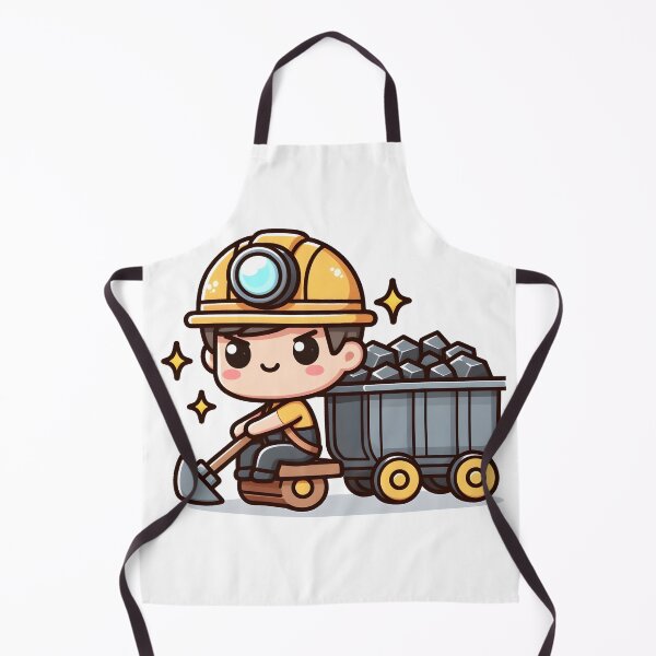 Item preview, Kawaii Miner With A Mining Cart And A Helmet designed and sold by CanvasCutie.