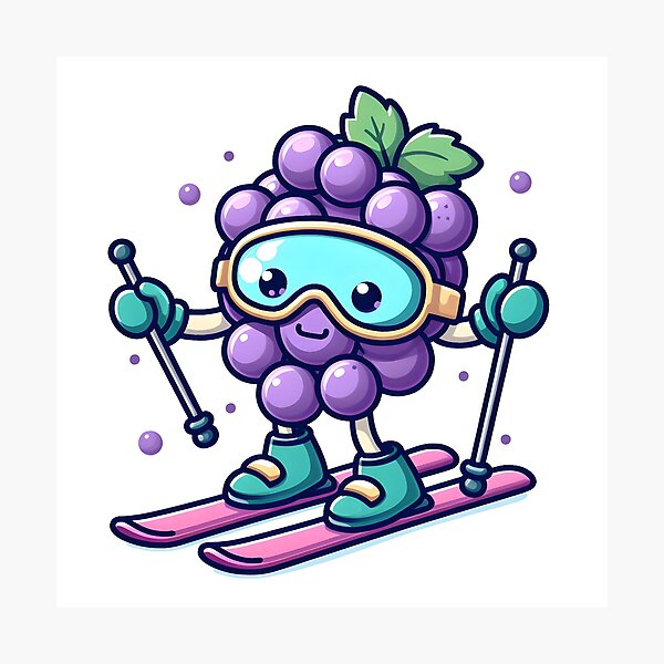 Item preview, Kawaii Grapes: Wearing Ski Goggles designed and sold by CanvasCutie.