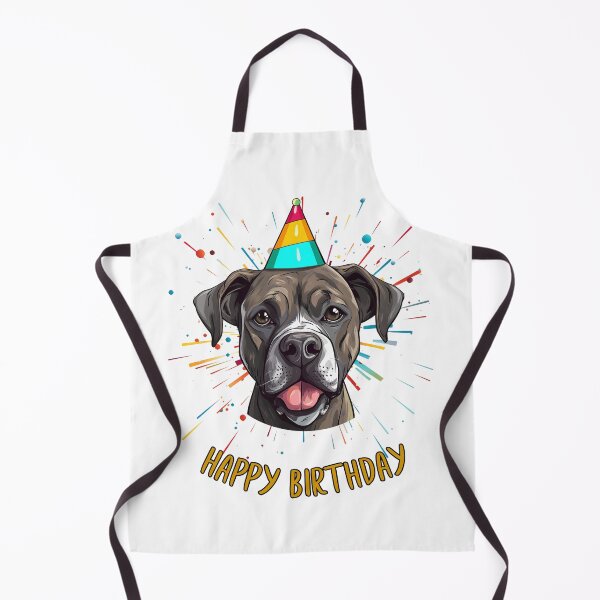 Item preview, Birthday Boxer - Brindle and White - Happy Birthday! designed and sold by wotsthis.