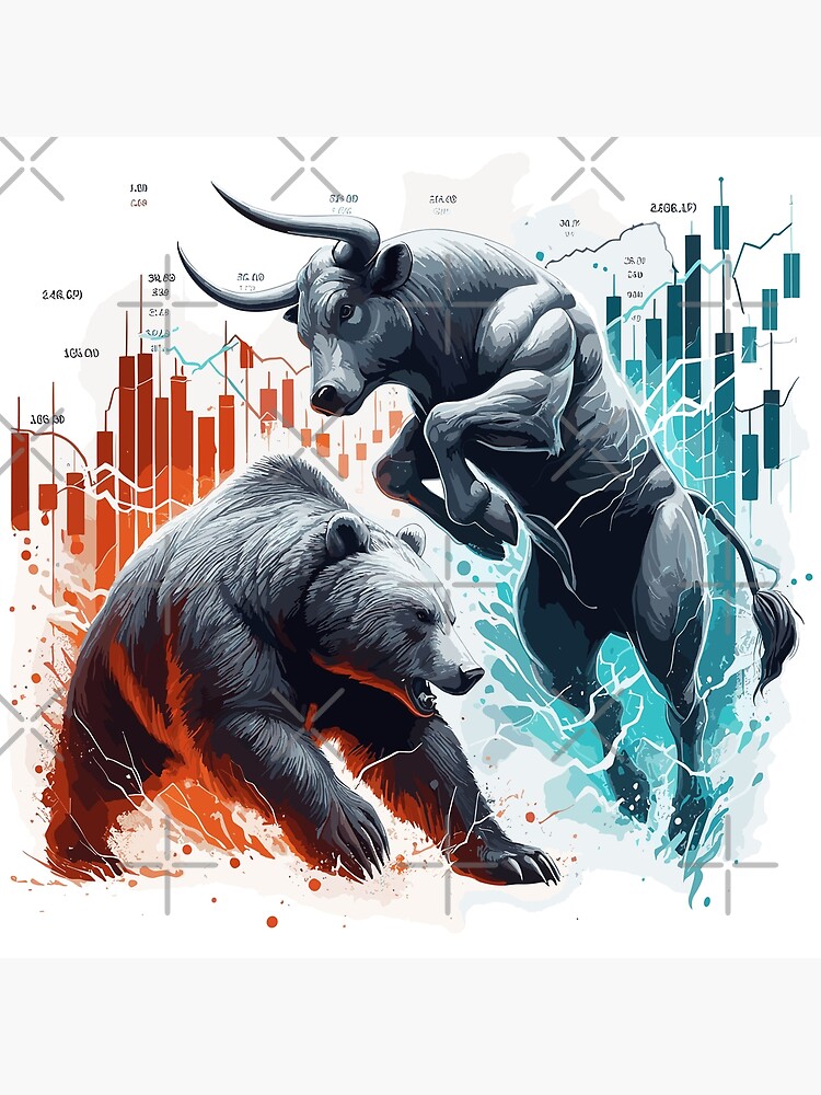 Wall Street Bull and Bear Statues Showdown on Broad | Premium AI