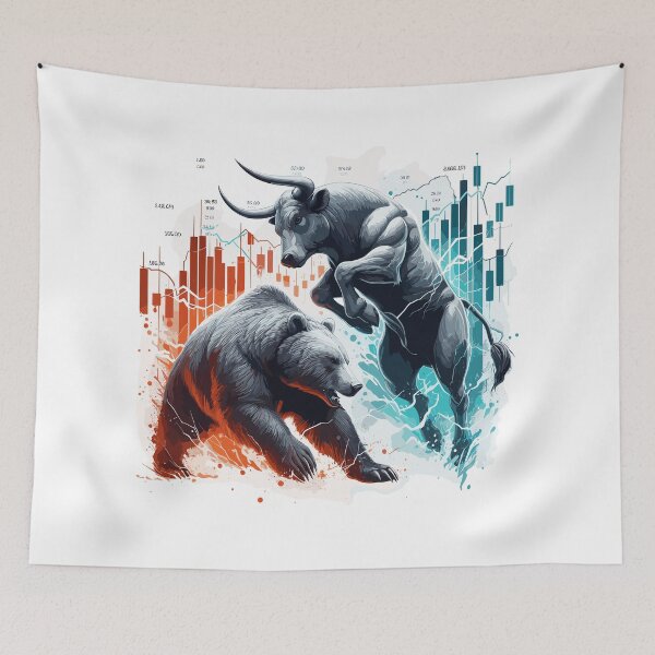 Item preview, Finance Bull Bear Fight Wall Street Gift designed and sold by Pineapple-Tree.