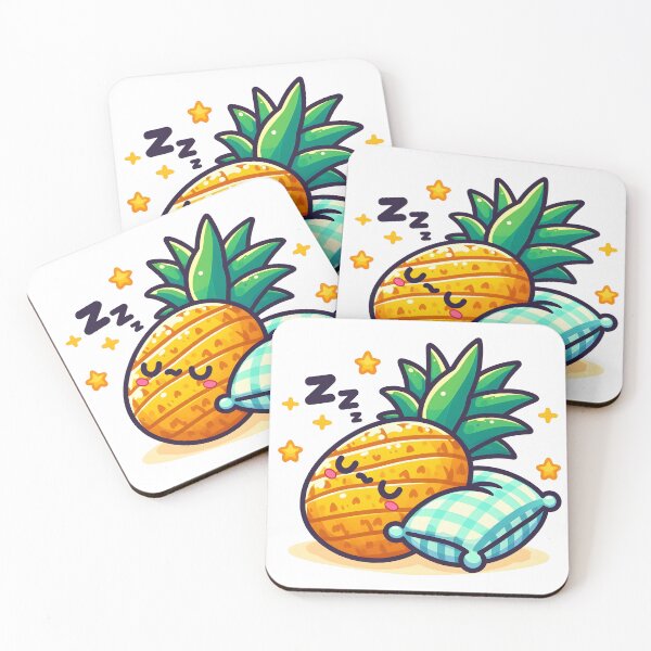 Item preview, Kawaii Pineapple With Pillow Sleeping designed and sold by CanvasCutie.