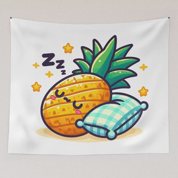 Item preview, Kawaii Pineapple With Pillow Sleeping designed and sold by CanvasCutie.