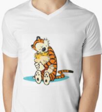 Calvin and Hobbes Hugging Men's V-Neck T-Shirt