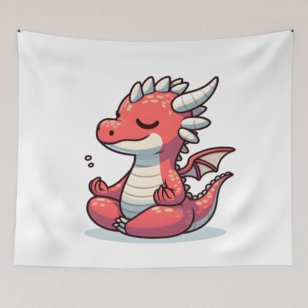 Item preview, Kawaii Coy Dragon: With A Peaceful Expression designed and sold by CanvasCutie.