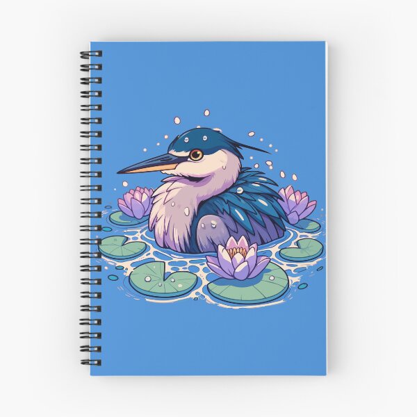 Item preview, Kawaii Anime Heron Bath With Water Lily designed and sold by TomFrontierArt.